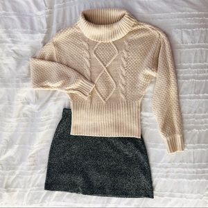 Cowl Neck Cable Knit Flying Tomato Sweater